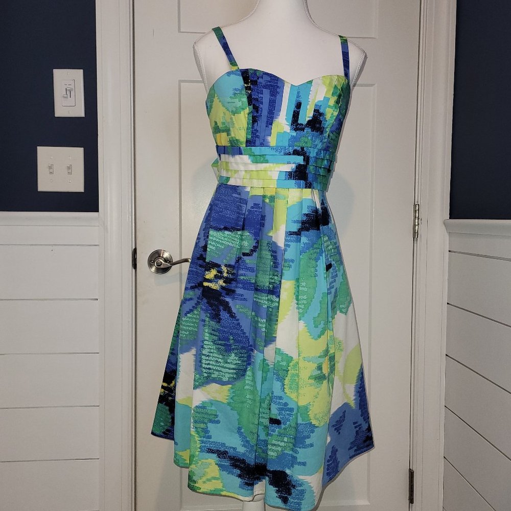 Dressbarn Blue/teal Sundress Size 8 Great for the beach or an afternoon wedding!